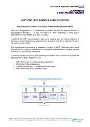 IAPT OUTLINE SERVICE SPECIFICATION - IT Shared Services