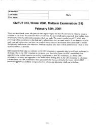 CMPUT 313, Winter 2001, Midterm Examination (B1)