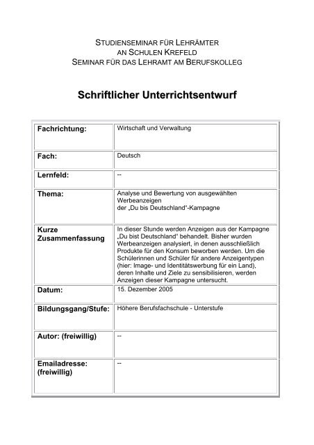 Studienseminar Fur Lehramter An Schulen Krefeld