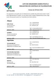 LISTE DES ORGANISMES AGREES POUR LA REALISATION DES ...