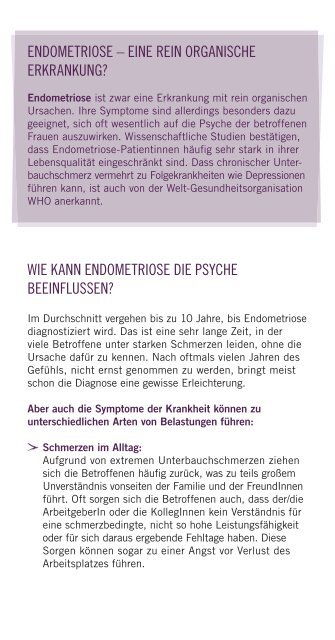 Informationsfolder Endometriose und die Psyche - Österreichische ...