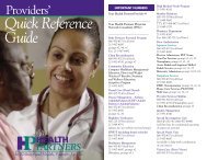 Providers' Quick Reference Guide - Health Partners