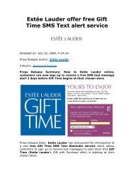 Estée Lauder offer free Gift Time SMS Text alert service