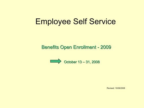 Employee Self Service - Benefits