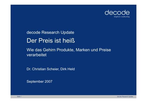 german PDF - Science Update - decode Marketingberatung