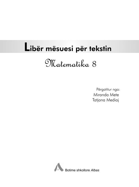 Libri i mesuesit - matematika 8.indd - Albas