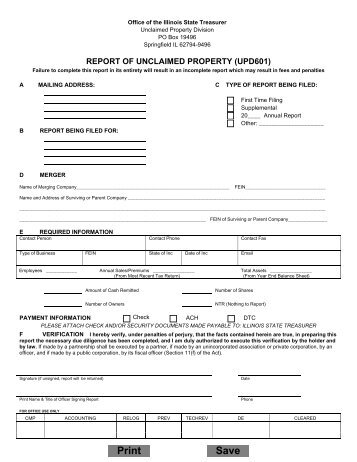 UPD601 - Illinois Unclaimed Property - State of Illinois