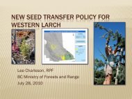 NEW SEED TRANSFER POLICY FOR WESTERN LARCH