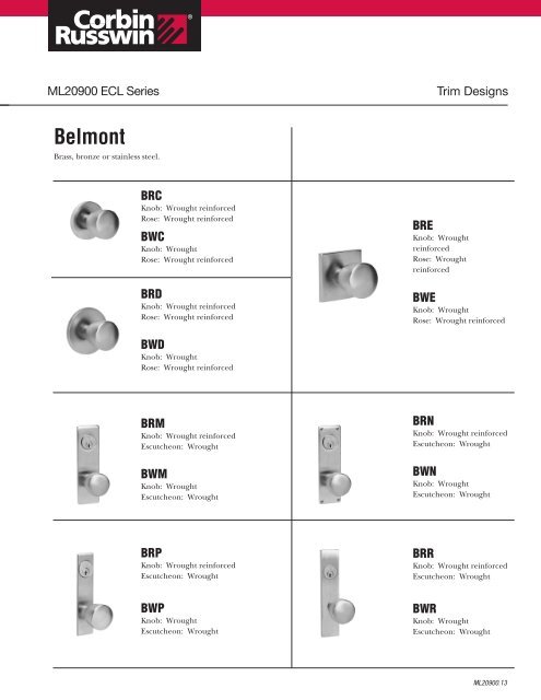 ML20900 ECL Series - Access Hardware Supply