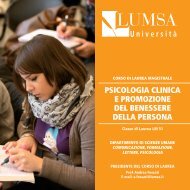 Psicologia clinica e promozione del benessere della ... - Lumsa