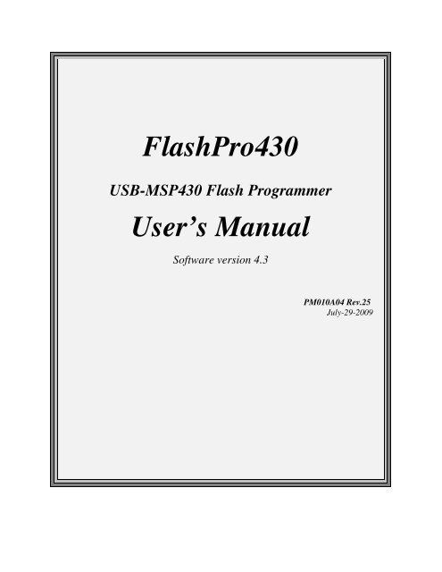 FlashPro430 User's Manual