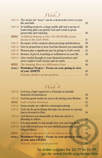 40 Day Generous Life Bible devotional - Kluth.org