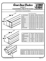 Crossmembers & Tire Carriers & Shear Panels - Great Dane Trailers