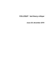 Colloquy Issue 20 December 2010 - Arts - Monash University