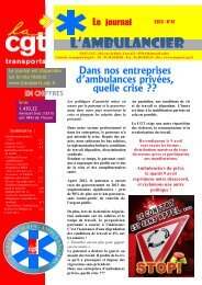 L'ambulancier NÂ° 41 - FÃ©dÃ©ration CGT des transports - La cgt