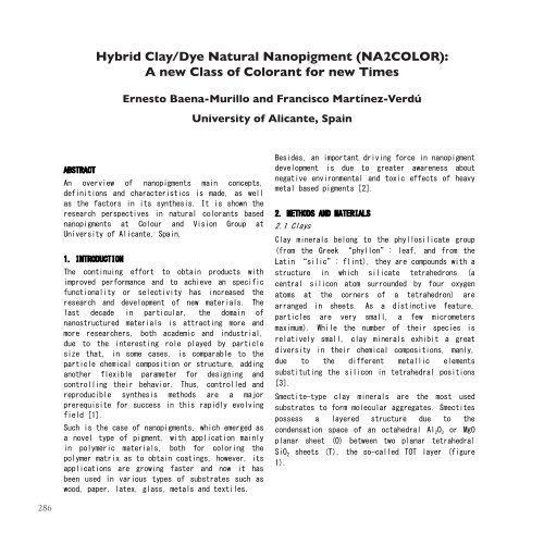 Na True Colorant (NA2COLOR): A new Class of Colorant for new Times