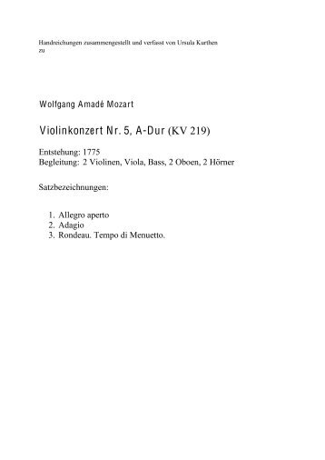 Violinkonzert Nr. 5, A-Dur (KV 219)