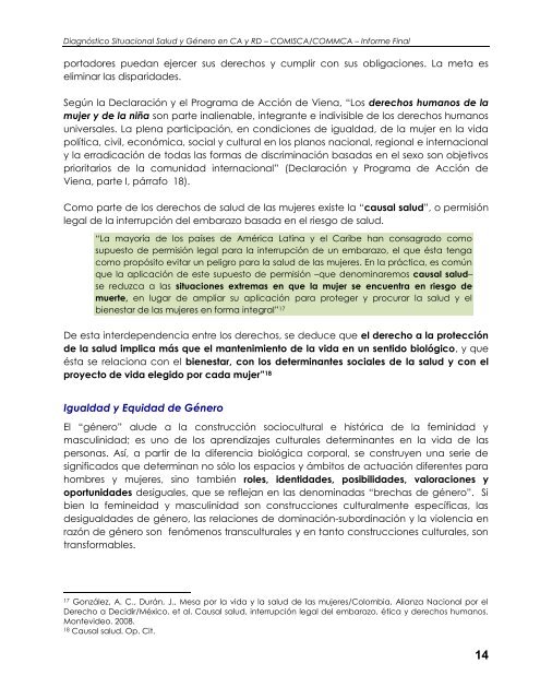 DiagnÃ³stico Situacional sobre Salud y GÃ©nero en CentroamÃ©rica y ...