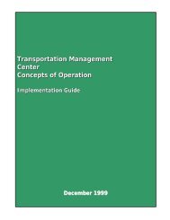 Transportation Management Center Concepts of Operations