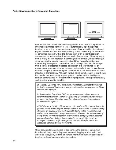 Transportation Management Center Concepts of Operations