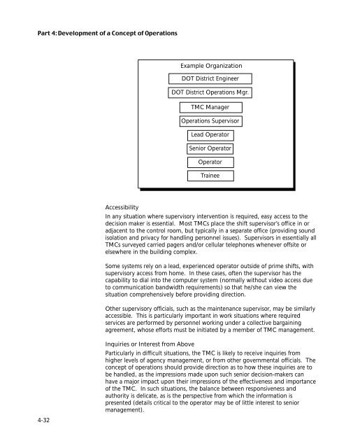 Transportation Management Center Concepts of Operations