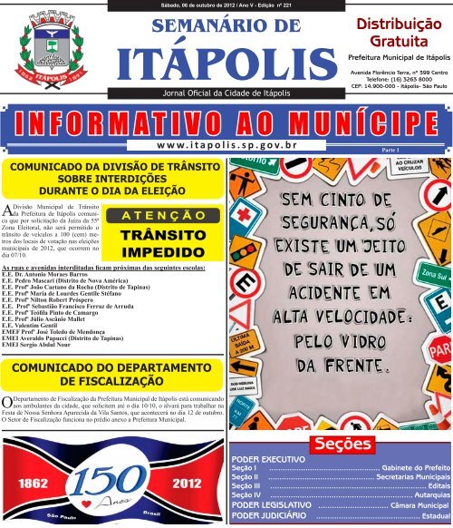 INFORMATIVO AO MUNÃCIPE - Prefeitura Municipal de ItÃ¡polis