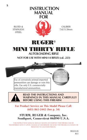 Ruger Mini-30 Manual - Arizona Citizens Militia