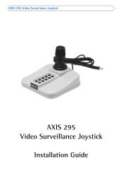 AXIS 295 Video Surveillance Joystick Installation Guide