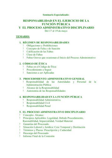 responsabilidad en el ejercicio de la funciÃ³n pÃºblica y el proceso ...