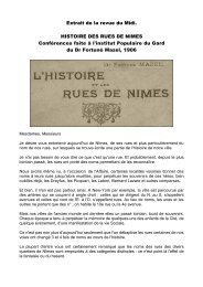 Extrait de la revue du Midi. HISTOIRE DES RUES ... - Nemausensis