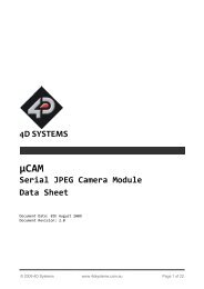 4D SYSTEMS Serial JPEG Camera Module Data Sheet