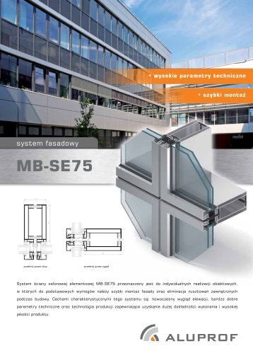Ulotka MB-SE75 (*.pdf) - Aluprof SA