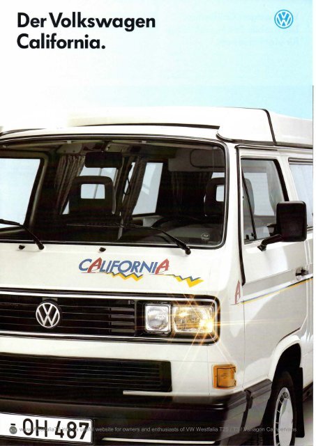 Der Volkswagen California. (Â§) - Westfalia T25 / T3 / Vanagon Info Site