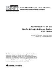 Accommodations on the Stanford-Binet Intelligence Scales