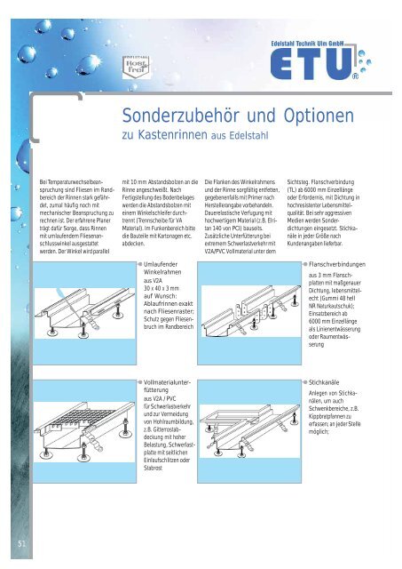 Entwässerungsrinnen - Edelstahl-Technik Ulm GmbH