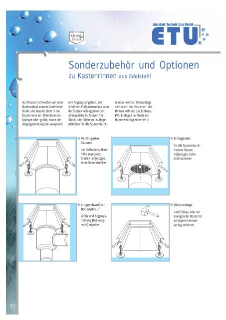 Entwässerungsrinnen - Edelstahl-Technik Ulm GmbH