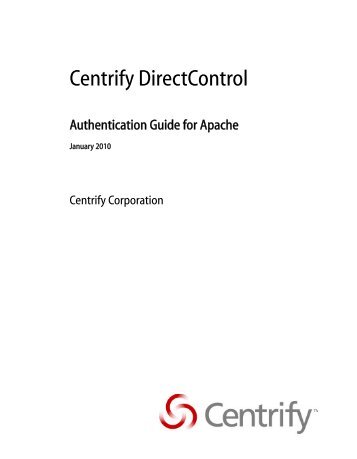 Centrify DirectControl Authentication Guide for Apache - Cerberis