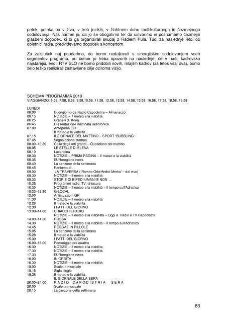 PROGRAMSKO-POSLOVNI NAÄRT ZA LETO 2010 - RTV Slovenija