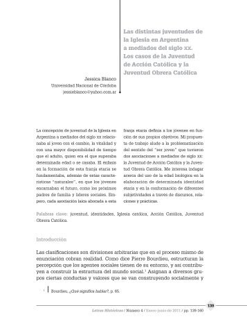 Las distintas juventudes de la Iglesia en Argentina a mediados del ...