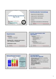 Kardiovaskulær farmakologi Hypertension Behandlingsprincipper