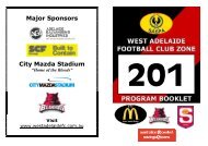 Major Sponsors City Mazda Stadium - West Adelaide Football Club