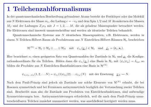 Quantenmechanik gebundener Atome - Institut für Theoretische Physik