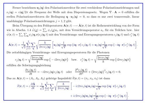 Quantenmechanik gebundener Atome - Institut für Theoretische Physik