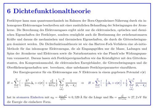 Quantenmechanik gebundener Atome - Institut für Theoretische Physik