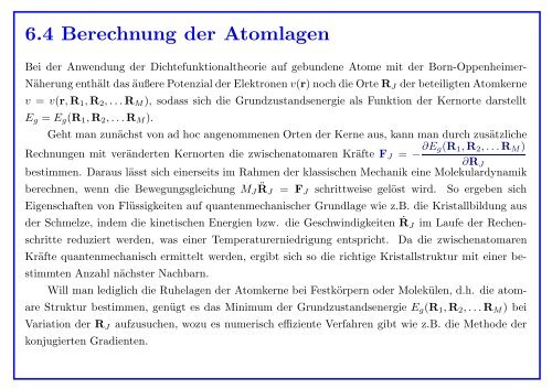 Quantenmechanik gebundener Atome - Institut für Theoretische Physik