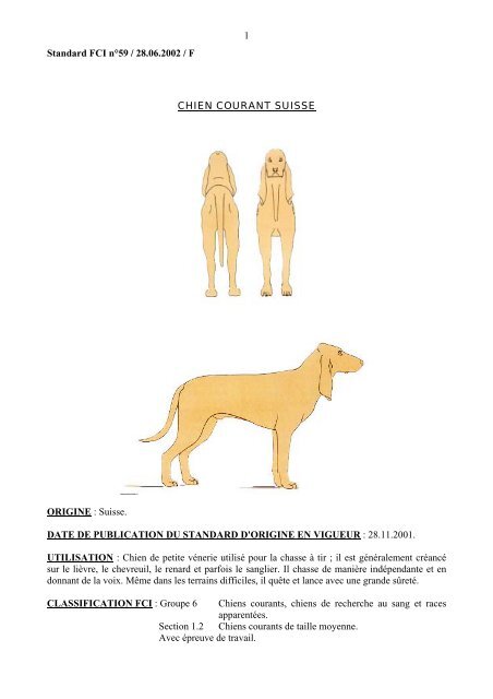 1 Standard FCI n°59 / 28.06.2002 / F CHIEN COURANT SUISSE ...