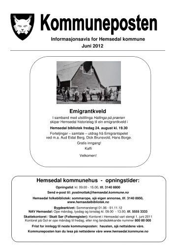 Kommuneposten - juni 2012 - Hemsedal kommune