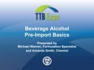 Beverage Alcohol Pre-Import Basics - TTB