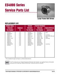 ES Large Frame Belt Driven Alternator Replacement Parts