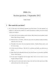 PHIL12A Section questions, 3 September 2012 - Philosophy